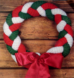 Christmas Braided Crocheted Wreath