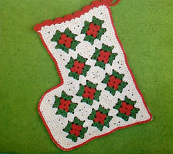 Crocheted Christmas Granny Stocking