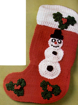 Crocheted Snowman Stocking picture