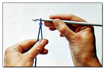 Slipknot on crocheting needle