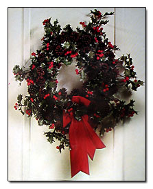Pine cone and holly wreath